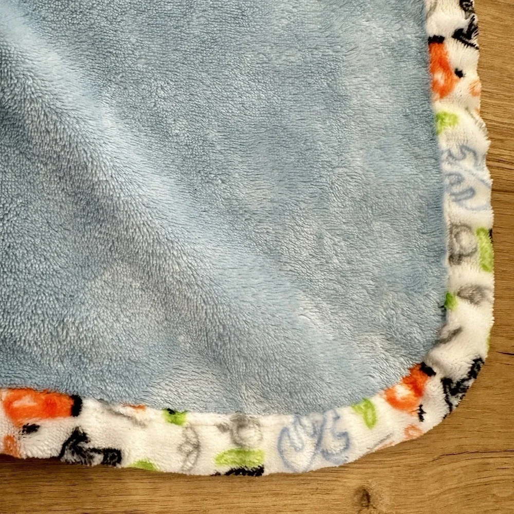 Le Bebe Favorite Baby Lovey‎ Blanket Blue Zebra Giraffe Jungle Zoo Animal